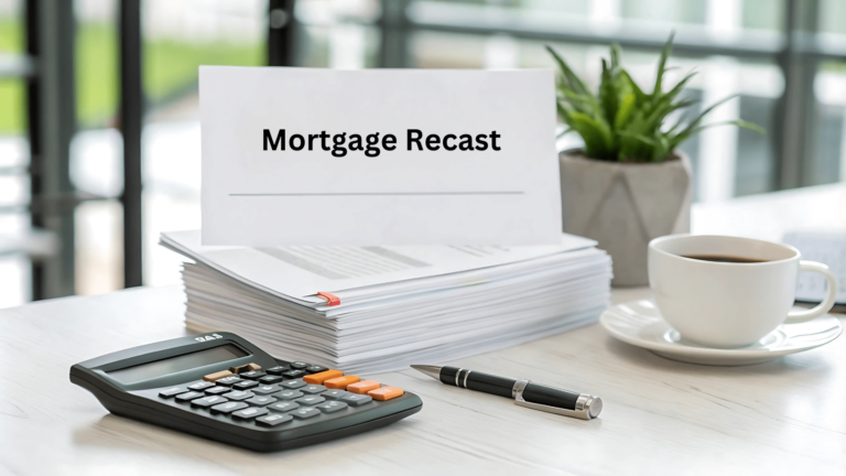 A homeowner considers mortgage recasting as a way to reduce monthly payments by making a lump sum payment toward the loan principal.